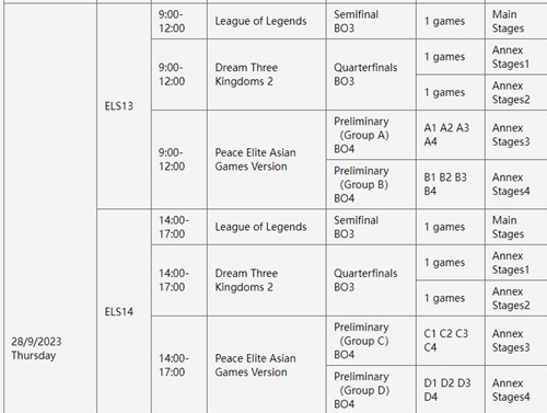 2023英雄联盟亚运会赛程时间表最新